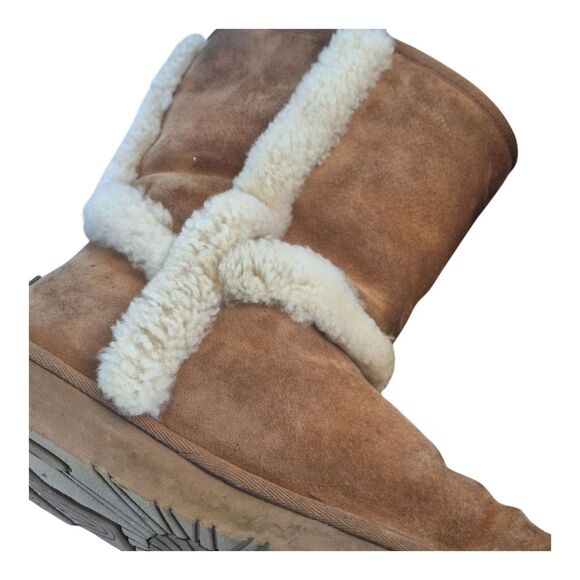Ugg Carter Mid Calf Boots Carter Chestnut 1005803 Camel Tan Genuine Sheepskin 10 - Picture 8 of 16